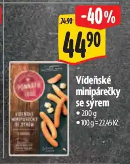 Albert Vídeňské minipárečky se sýrem nabídka