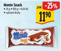 Albert Monte snack nabídka