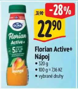 Albert Florian Active nápoj nabídka