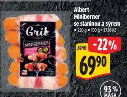 Albert Albert Miniberner se slaninou a sýrem nabídka