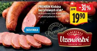 Albert PREMIUM Klobása bez přidaných éček nabídka