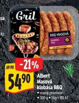 Albert Albert Masová klobása BBQ nabídka