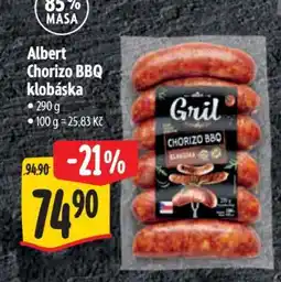 Albert Albert Chorizo BBQ klobáska nabídka