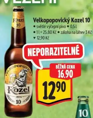 Albert Velkopopovický Kozel 10 nabídka