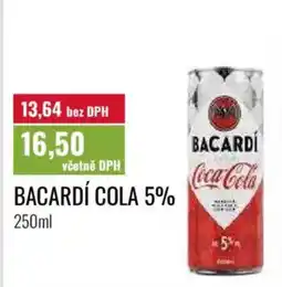 Ratio Bacardí cola 5% nabídka