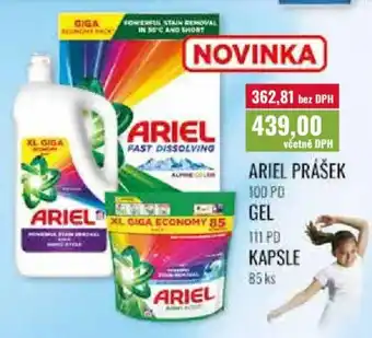 Ratio Ariel prášek Gel, kapsle nabídka