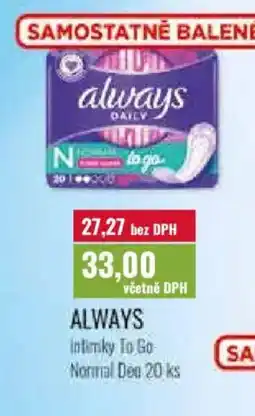 Ratio ALWAYS Intimky To Go nabídka