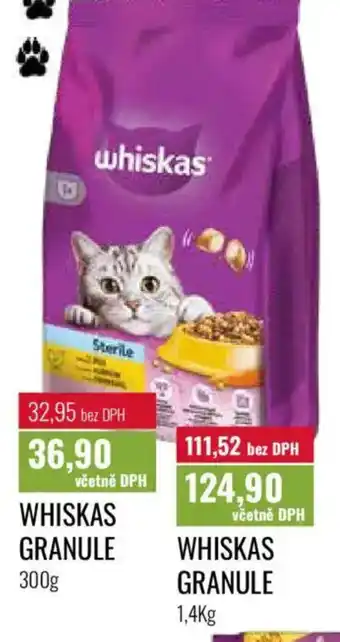 Ratio Whiskas granule nabídka