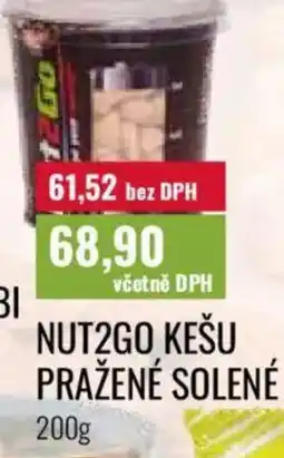 Ratio Nut2go kešu pražené solené nabídka