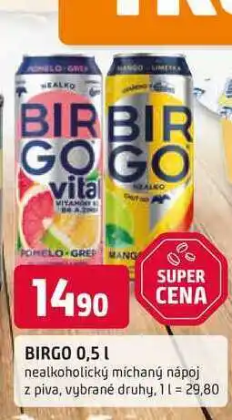 Trefa BIRGO 0,5l nealkoholický míchaný nápoj z piva, vybrané druhy nabídka
