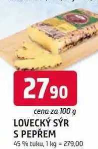 Trefa LOVECKÝ SÝR S PEPŘEM 45% tuku nabídka