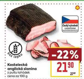 Billa Kostelecká anglická slanina z pultu lahůdek cena za nabídka