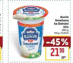 Billa Kunin Smetana ke šlehání 31% nabídka