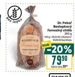 Billa Dr. Pekař Bezlepkový řemeslný chléb nabídka