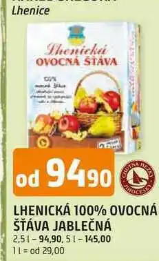 Trefa LHENICKÁ 100% OVOCNÁ ŠŤÁVA JABLEČNÁ nabídka