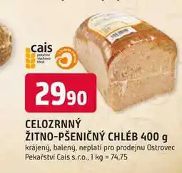 Trefa CELOZRNNÝ ŽITNO-PŠENIČNÝ CHLÉB 400 g krájený, balený nabídka