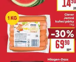 Billa Clever Jemné kuřecí párky nabídka