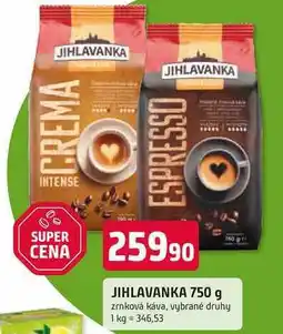 Trefa JIHLAVANKA 750 g zrnková káva, vybrané druhy nabídka