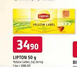 Trefa Lipton yellow label černý čaj, vybrané druhy 25 sáčků nabídka