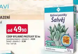 Trefa COOP BYLINNÉ PASTILKY 12 ks Islandský lišejnik + vitamin C nabídka