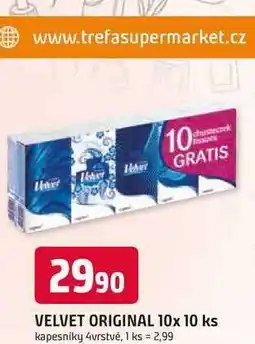 Trefa VELVET ORIGINAL 10x 10 ks kapesníky 4vrstvé nabídka
