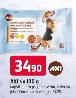 Trefa AXI 4x 100 g kapsičky pro psy s hovězím, kuřecím, jehněčím v omáčce nabídka