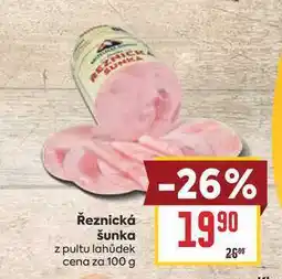 Billa Řeznická šunka z pultu lahůdek cena za nabídka