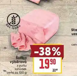 Billa Šunka výběrová z pultu lahůdek cena za nabídka