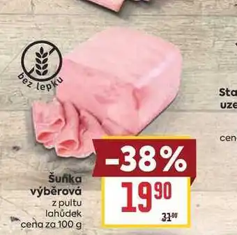 Billa Šunka výběrová z pultu lahůdek cena za nabídka