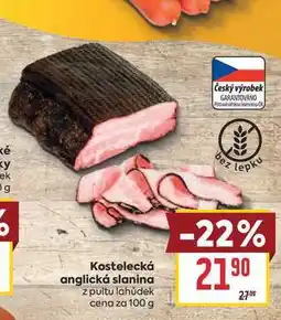 Billa Kostelecká anglická slanina z pultu lahůdek cena za nabídka