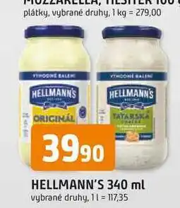 Trefa Hellmann's majonéza, tatarská omáčka 340ml, vybrané druhy nabídka