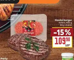 Billa Hovězí burger balení nabídka