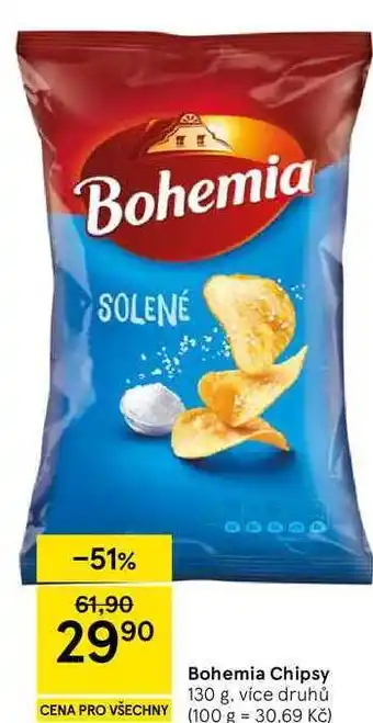 Tesco Bohemia Chipsy, 130 g, více druhů nabídka