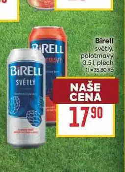 Billa Birell světlý 0,51, plech nabídka