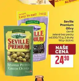 Billa Seville Premium Olivy černé zelené bez pecky od 200/75 g nabídka