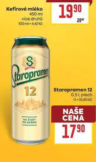 Billa Staropramen 12 0,51, plech nabídka