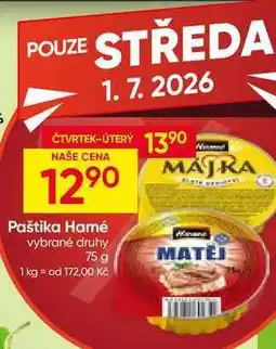 Hruška Hamé Paštika 75g, vybrané druhy nabídka