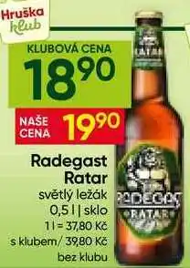 Hruška Radegast Ratar světlý ležák 0,5l sklo nabídka