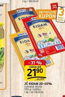 Flop JČ EIDAM 20-45% vybrané druhy 100 g | plátky nabídka