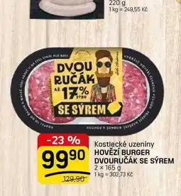 Flop HOVĚZÍ BURGER DVOURUČÁK SE SÝREM nabídka