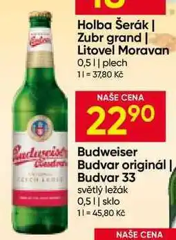 Hruška Budweiser Budvar originál 0,5l sklo nabídka