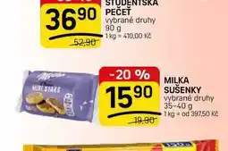 Flop MILKA SUŠENKY vybrané druhy nabídka