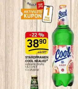 Flop STAROPRAMEN COOL NEALKO* vybrané druhy 1,5l PET nabídka