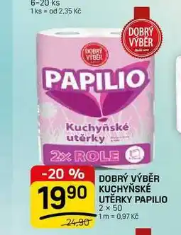 Flop DOBRÝ VÝBĚR KUCHYŇSKÉ UTĚRKY PAPILIO 2 x 50 nabídka