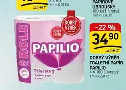 Flop DOBRÝ VÝBĚR TOALETNÍ PAPÍR PAPILIO 4 x 160 | 3vrstvý nabídka