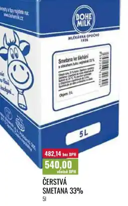 Ratio BOHEMILK Čerstvá smetana 33% nabídka