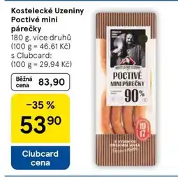 Tesco Kostelecké Uzeniny Poctivé mini párečky nabídka