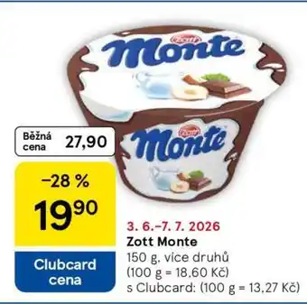 Tesco ZOTT Monte nabídka