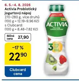 Tesco Activia Probiotický jogurtový nápoj nabídka
