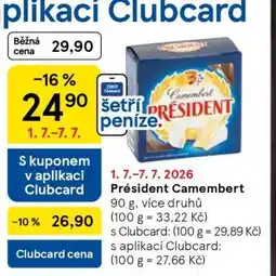 Tesco Président camembert nabídka